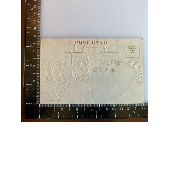 Antique Early 1900s Ephemera Valentine Postcard Edwardian Era Lovers Roses Heart - Picture 4 of 5